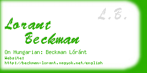 lorant beckman business card