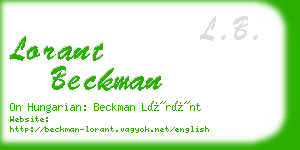 lorant beckman business card